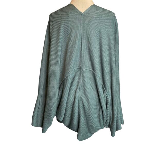 Lululemon Tealwater Teal Cashlu Knit Textured Wrap Cardigan size M/L - Picture 5 of 14